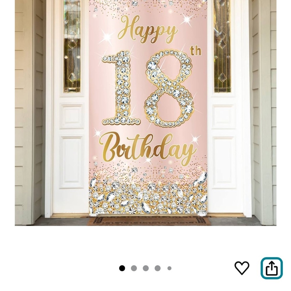Elegant Gold and Pink 18th Birthday Banner
